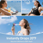 Handheld Portable Fan with Ice Cooler: 100-Speed 5500mAh Rechargeable Handheld Fan, 12H Time Hand Cooling Personal Fans with 20000 RPM Air Turbo Tech for Travel Outdoor Rose Red