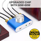 Facmogu F900S 160W Mini Bluetooth 5.0 Power Amplifier, 2 Channel 80Wx2 Stereo Hi-Fi Digital Amp, Portable Wireless Audio Receiver Sound Speaker Amplifer, AUX/USB/Bluetooth Input & 12V Power Supply