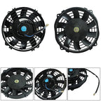 7 Inch Universal Slim Fan Push Pull Electric Radiator Cooling Fan 12V 80W Mount Kit Black Set of 2