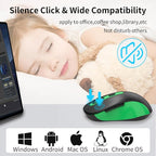 Wireless Mouse for Laptop, PC, Chromebook, Mac, MacBook, Silent Wireless Mouse with USB Nano Receiver, Side Button, 2400 DPI, Anti Slip Roller, 6 Button Ergonomics Cordless Computer Mice - Black Green