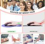 JIKIOU Mouse Pad, 2 Pack Ergonomic Mouse Pads with Comfortable Gel Wrist Rest Support and Smooth Cloth, Non-Slip PU Base for Easy Typing Pain Relief Durable and Easy to Clean Small Purple