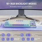 RK ROYAL KLUDGE R75 Mechanical Keyboard Wired with Volume Knob, 75% Custom Gaming Keyboard Gasket Mount RGB Backlit with Software, Cherry Profile, Hot Swappable Silver Switch, PBT Keycaps
