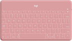 Logitech Keys-to-Go Super-Slim and Super-Light Bluetooth Keyboard for iPhone, iPad, Mac and Apple TV, Including iPad Air 5th Gen (2022) - Blush Pink