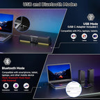 SENZER CS20 2 in 1 Bluetooth Computer Speakers for Desktop, USB Plug & Play Clear Sound PC Speakers with RGB Light, Monitor Sound Bar with Volume Knob, Gaming Speaker for PC Laptop Phone Tablet
