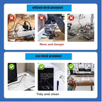 TuTuYa 10PCS Desk Grommet, Desk Grommet 1-3/8 Inch(35mm) Desk Cable Grommet Desk Cable Hole Covers with Hole Saw, Ideal Solution for Office and Home Table Cable (White,1-3/8 Inch)