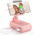 Gifts for Men Women, Phone Stand with Bluetooth Speaker and Charging Function 360° Rotable Angel Adjustable Cell Phone Holder with HD Stereo Sound Fits All Phones,Tablet (Pink)
