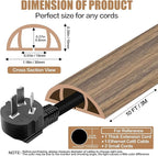Floor Cord Cover Self Adhesive Cord Hider,10FT Cable Management, Extension Strip Protector for Wires, Prevent Cable Trips for Offices, Gyms, Exhibitions Cavity:0.39"(W) x0.27(H) Woodsmokedbrown