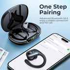 occiam Active Noise Cancelling Ear Buds Bluetooth Headphones Wireless Earbuds 90Hrs Playback Stereo Bass Earphones with Over-Ear Hooks IPX7 Waterproof Earbud for Sports Running Gym Workout Black