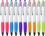 Stylus Pens 2-in-1 Ballpoint Pen 1.0mm Medium Point Pens with Crystals for Women Black Ink Pen with Stylus Ball Point Pen with Comfort Grip for The iPad, 10-Count
