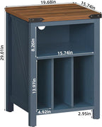 Record Player Stand with Vinyl Record Storage Holds up to 160 Albums,Large Wood Record Player Table，Blue Turntable Stand Cabinet Dispaly Shelf for Living Room,Bedroom,Office