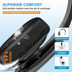 Bluetooth Headset, 60hrs Noise Canceling V5.2 Over Head Headphones, Single Ear Trucker Wireless Headset with Mic, Mute Button, Multipoint, for Phones PC Computer Truck Driver Office Work - Black