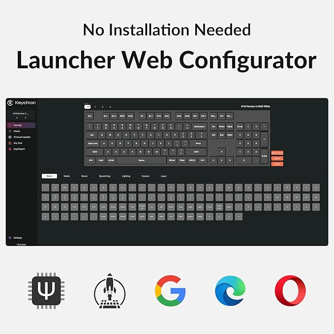 Keychron K10 Full Size Layout White LED Backlit Hot-Swappable Mechanical Keyboard for Mac Windows, 104-Key Bluetooth Wireless/USB Wired Computer Keyboard with Keychron Super Red Switch(Version 2)
