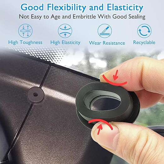 25 Pcs 1/4" Drill Hole, 3/16" ID Silicone Rubber Grommets for Wiring, Automotive Firewall Hole Plug, Small Top Hat Grommet for Vinyl Tubing in Hydroponic Irrigation System Metal Wall Drywall