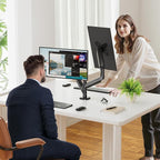 Simple Trending Dual Monitor Stand for 17-32 inch Computer Screens, Computer Stand, Adjustable Stand for 2 Monitors Holds up to 20 lbs, Black
