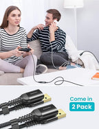 AINOPE 2 Pack USB Extensions Cable High Speed USB 3.0 Extension Cord Type A Male to Female Sturdy Braided Material Fast Data Transfer Compatible with USB Keyboard,Mouse,Flash Drive,Black,3.3FT+3.3FT
