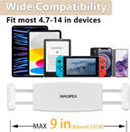 Tablet Stand Holder, Mount Holder Clip with Grip Flexible Long Arm Gooseneck Compatible with ipad iPhone/Nintendo Switch/Samsung Galaxy Tabs/Amazon Kindle Fire HD (New White)