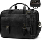 RAINSMORE Messenger Bag for Men 16 Inch Laptop Bag Vintage Leather Waterproof Laptop Briefcases Large Computer Satchel Bag