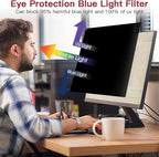 2 Pack 22 Inch Privacy Screen for Computer Monitor 16:10 Aspect Ratio, Eye Protection Anti Glare Computer Screen Cover, Removable Anti-Scratch Computer Screen Privacy Shield for 22'' Widescreen Monitor