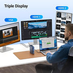 ACASIS USB C Docking Station Dual Monitor, 16-in-1 Laptpop Docking Station with 2* HDMI,VGA,2.5G Ethernet,SD/TF,10Gbps USB-C 3.1,3.5mm Audio,PD100W,USBC Hub for MacBook/Dell/Lenovo/HP/ThinkPad (Gray)