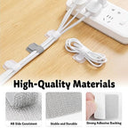 40 PCS Hook and Loop Cable Ties, Self-Adhesive Hook and Loop Cable Straps, Sticky-Back Wire Organizer for Under Desk Cable Management, Adjustable Cable Straps Clips for Home Office(White, Gray)