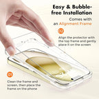 UNBREAKcable 2-Pack Screen Protector for iPhone 16, Double Shatterproof Tempered Glass [Easy Installation Frame] [9H Hardness] [99.99% HD Clear] [Case Friendly] for iPhone 6.1 inch