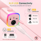 MAONO Dynamic Gaming Microphone: USB XLR Dynamic Computer Microphone with Software-RGB PC Mic for Gamer-Podcast Mic for Streaming Recording Studio YouTube Content Creation Online Chat PD100X (Pink)