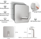 VIS'V Adhesive Hooks, Metal Shower Wall Stick on Hooks, Waterproof, 2 Extra Adhesive Strips, Silver, 4 Pcs