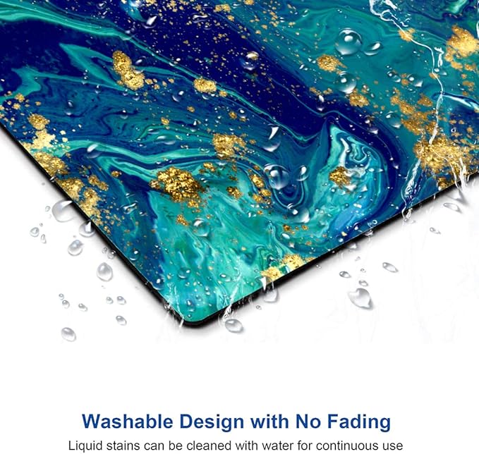 Green Blue Marble Mouse Pad,Gaming Creativity Custom Non-Slip Rubber Base Cute Mouse Pads for Computers Laptop Office,9.5"x7.9"x0.12" Inch