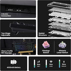 EPOMAKER QK81 75% Wireless Mechanical Gaming Keyboard, QMK/VIA Programmable and Hot-Swappable, 81 Keys with Metal Knob, 2.4Ghz/BT/USB, Creamy Gasket-Mount, RGB Backlight (Black, Flamingo Switch)