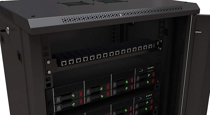 Ethernet Surge Protector 19" RackMount (16 Port) PoE+ Gigabit (Server Rack Mount 1U) -Gas Discharge Tube -RJ45 Lightning Suppressor -LAN Network CAT5/CAT6 Thunder Arrestor GbE 1000 Mbps -Tupavco TP316