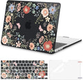 MOSISO Compatible with MacBook Air 13 inch Case 2025 2024 2023 2022 M4 A3240 M3 A3113 M2 A2681, Lush Floral Hard Shell&Keyboard Cover&Screen Protector for MacBook Air 13.6 inch Case, Black
