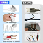Adoreen 4 Ft Computer TV Replacement Power Cord White, Low Profile Flat Plug 18AWG 3-Prong AC Universal Power Supply Cable NEMA 5-15P to IEC 320 C13 for Printer, PC, Monitor TV LCD, ETL+Ties