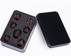Crack Glitter Metal Dice,7pcs D&D Dice Set with Gift Box,RPG Polyhedral Stripe Dice for Dungeons and Dragons