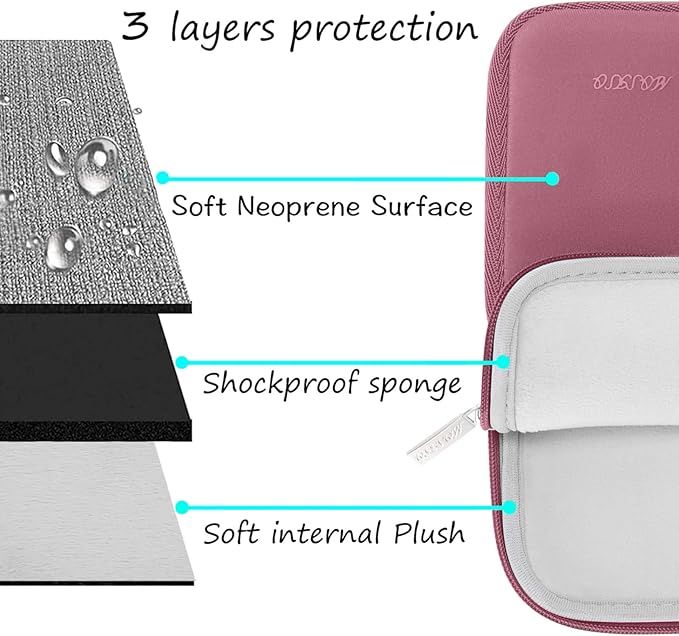 MOSISO Laptop Case 16 inch, 15-15.6 inch Laptop Sleeve Bag Compatible with MacBook Pro 16 inch, HP, Acer, Dell, Lenovo, ASUS Notebook, Neoprene Computer Sleeve Bag with Small Case, Dusty Rose