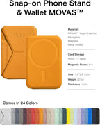 MOFT Magnetic Wallet Stand Compatible with iPhone 16/15/14/13/12 Series, Angle Adjustment MOVAS Phone Stand, Orange
