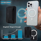 LoveHandle PRO MagSafe Compatible Magnetic Phone Grip w/Kickstand - Mount, Strap and Stand for Smartphone and Tablet - MagSafe Ring Included - Fits All Devices - Solid Limpet