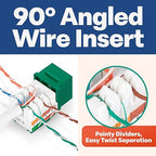 Everest 90° Angled RJ45 Cat6 Keystone Jacks 10-Pack in Green - Slim Profile Female RJ45 Connectors - Cat 6 Keystone Jack - Compatible with 90° Angled Speed Termination Tool - easyJACK (B094WB91H3)