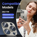 Tensea for iPhone 16 Pro/iPhone 16 Pro Max/iPhone 15 Pro/iPhone 15 Pro Max Camera Lens Protector, Metal Aluminum Alloy Tempered Glass Cover Camera Screen Protector Accessories, Case Friendly