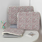 Puffy Laptop Sleeve 13-15.6 Inch Cute Quilted Laptop Protective Case Padded Floral Computer Sleeve for MacBook (B-red, 11 Inch)