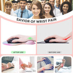 JIKIOU Mouse Pad, 2 Pack Ergonomic Mouse Pads with Comfortable Gel Wrist Rest Support and Smooth Cloth, Non-Slip PU Base for Easy Typing Pain Relief Durable and Easy to Clean Small Rainbow