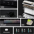 EPOMAKER X Aula F108 PRO Wireless Gaming Keyboard with Screen, 8000mAh Battery, 104 Hot-Swappable and Programmable Keys and Knob, RGB Backlight, for Mac/PC/Android (Black Gradient)