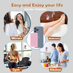 2PACK Silicone Double Sided Suction Phone Case Mount, Detachable Hands Free & Strong Grip Holder for Selfies & Videos, Compatible iPhone Android (Light Pink, 2Pack 40 Suction Cups)