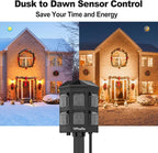 TiFFCOFiO Outdoor Power Strip Timer, Dusk to Dawn Light Sensor Countdown, 25 Feet Extension Cord Waterproof, 6 Grounded Outlets for Halloween and Christmas Decorations, ETL Listed (25 FT)
