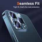 UniqueMe [ 3 Pack] Compatible with iPhone 12 Pro Max 6.7" Camera Lens Protector Tempered Glass,[Case Friendly][New version][Scratch-Resistant][Easy Installation] -Blue