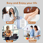 Silicone Suction Phone Holder Mount,Silicon Adhesive Phone Accessory for iPhone and Android, Hands-Free Mirror Shower Phone Holder,TikTok Videos and Selfies (Transparent 2Pack, Double Sided)