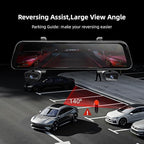 2025 Rear View Mirror Camera, 4 Channel Mirror Dash Cam Front and Rear Inside, 12" Touch Screen 360° Dash Camera for Cars, Wi-Fi, APP, GPS, IR Night Vision Backup Camera, Free 128GB SD Card