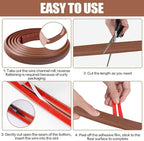 Floor Cord Cover Self Adhesive Cord Hider,10FT Cable Management, Extension Strip Protector for Wires, Prevent Cable Trips for Offices, Gyms, Exhibitions Cavity:0.39"(W) x 0.27"(H) Wood Red Teak