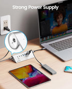 ORICO 7 Port USB Hub 10Gbps, Aluminum USB 3.2 Gen 2 Hub, 6 USB 3.2 Data Ports, PD 60W Ports, 1.64Ft C to C Cable, USB Data Hub for Laptop
