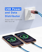 3 Ports USB 3.0 Adapter, USB Hub with 1 USB 3.0 and 2 USB 2.0 Port, Portable USB Port Splitter for Keyborad, Mobile Hard Disk, U Disk, Camera, Mouse,etc (Pink)