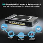 8 Ports 5Gb Unmanaged Ethernet Switch with 8*5G Base-T Ports. GiGaPlus 5Gbps Network Switch for 5Gbe NAS/PC, 5Gbps Adapter/NIC, WiFi7 Router, Desktop/19-inch Rack Mount